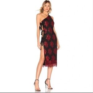 Women’s H:ours one shoulder cutout Leonardo midi gown size XXS cocktail party